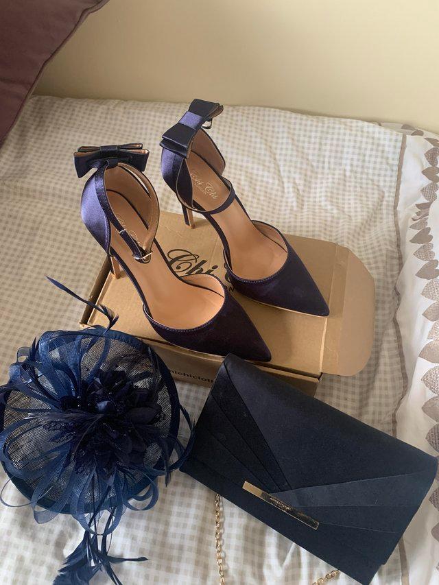 Preview of the first image of Mother of the bride/Groom/ladies day shoes fascinator and cl.