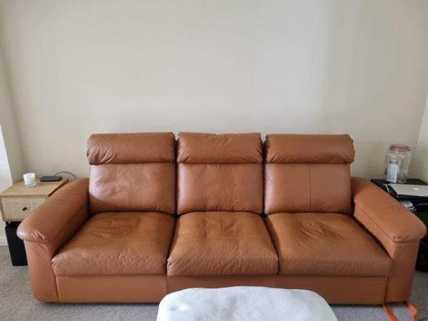 Image 2 of IKEA Beautiful Leather 3-Seater Sofa LIDHULT