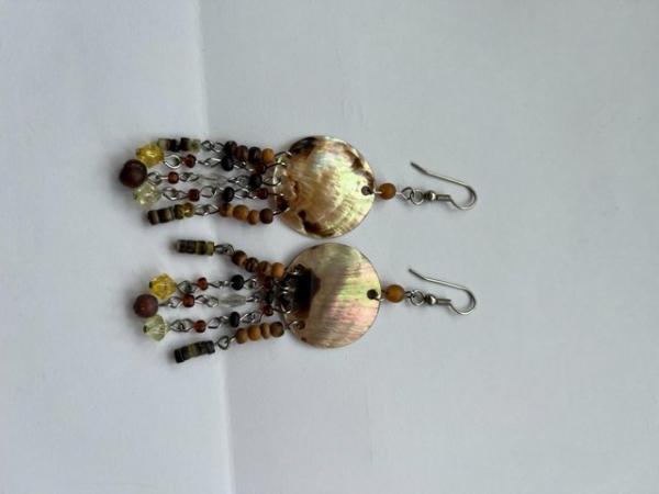 Image 2 of Cream & Brown 2 pairs of earrings