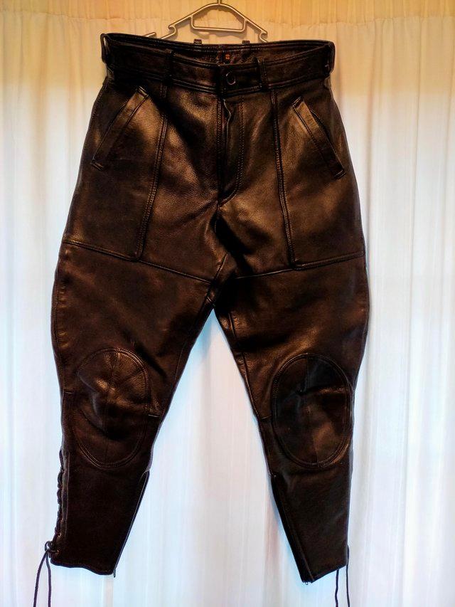 Preview of the first image of Motorcycle leather trousers. Hein Gericke.