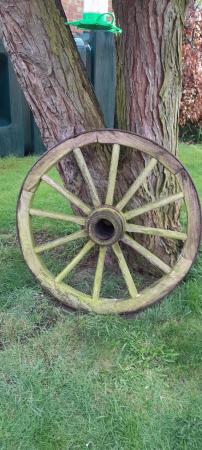 Image 1 of Old Dutch cart wheel.In good condition.