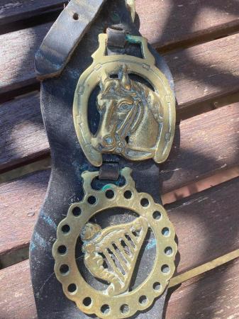 Image 2 of Vintage/ AntiqueHorse Brass and king on leather.