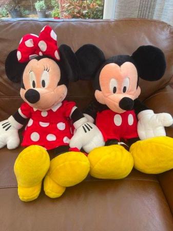 Image 1 of Mickey and Minnie Mouse soft toy