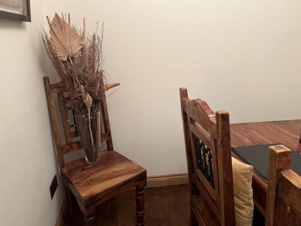 Image 3 of Hardwood table and matching 6 chairs
