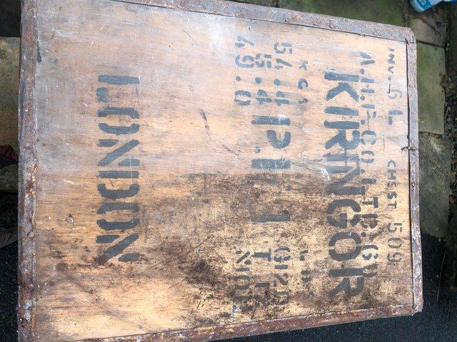 Preview of the first image of 3 vintage tea chests stamped Kenya Buchanan London.