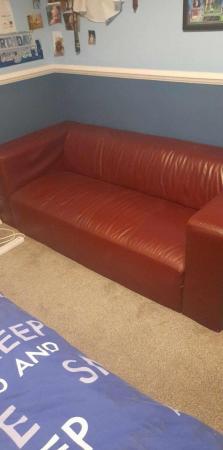 Image 1 of Leather sofa good condition