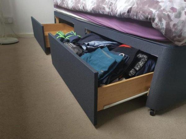 Image 2 of Double Bed frame base with 4 drawers. Immaculate condition.