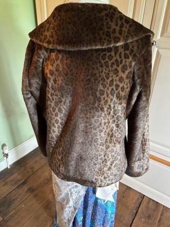 Image 3 of Per Una Faux Fur dark leopard fur jacket