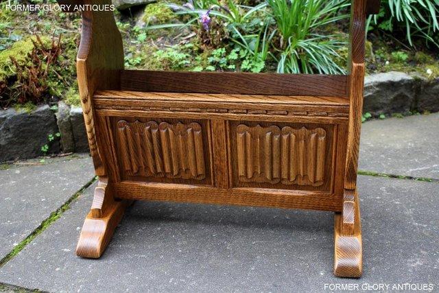 Image 63 of AN OLD CHARM VINTAGE OAK MAGAZINE RACK COFFEE LAMP TABLE