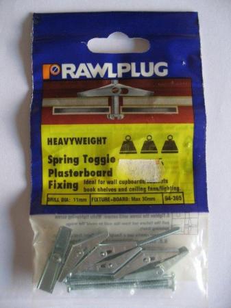 Image 1 of Rawlplug 94-365 Heavyweight Spring Toggle Plasterboard Fixin