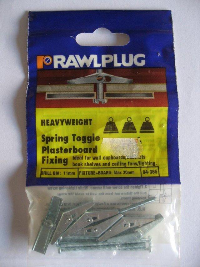 Preview of the first image of Rawlplug 94-365 Heavyweight Spring Toggle Plasterboard Fixin.