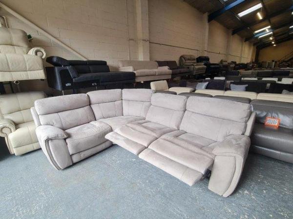 Image 9 of Radley grey velvet fabric manual recliner corner sofa