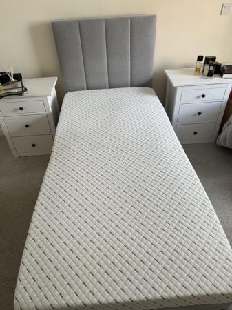 Image 1 of SINGLE BED WITH STORAGE AND HEADBOARD