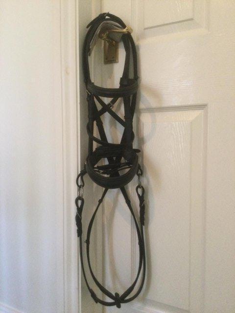 Preview of the first image of Black leather bitless Pony Bridle Very Good Condition.