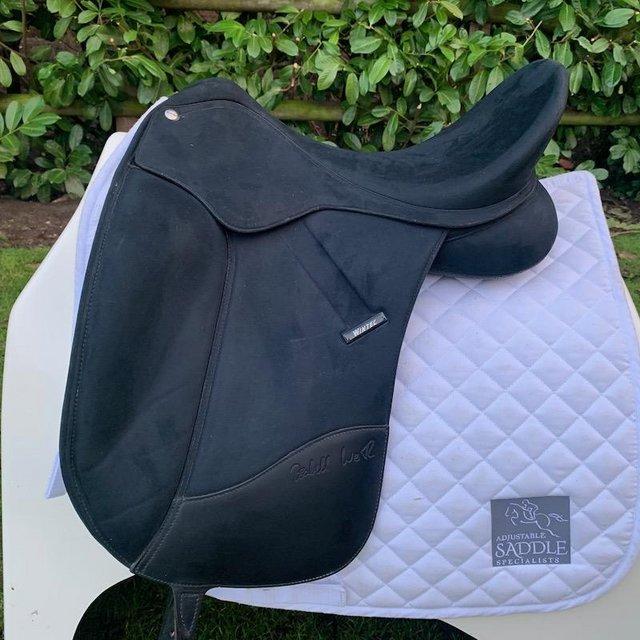 Preview of the first image of Wintec Isabell Werth 17.5 inch dressage saddle.