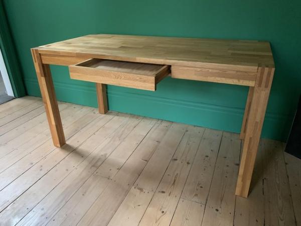 Image 3 of Solid oak desk with drawer