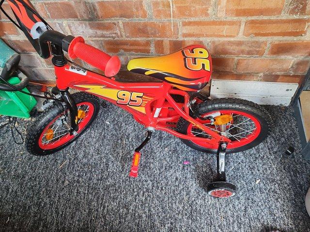 Preview of the first image of Childrens lightning mcqueen bike.