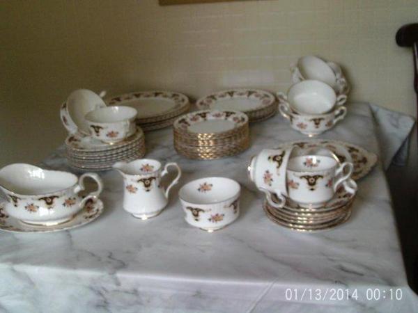 Image 2 of Royal Stafford bone china tea set dinner service 60 items in