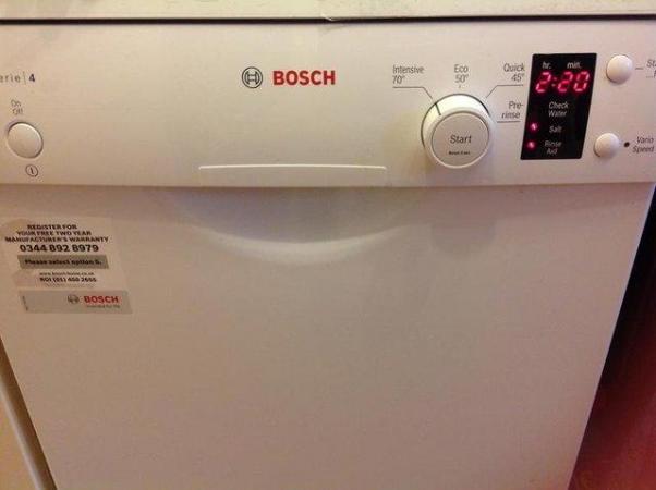 Image 2 of BOSCH SERIES 4 ACTIVE WATER 9 PLACE SLIM DISHWASHER WHITE A+
