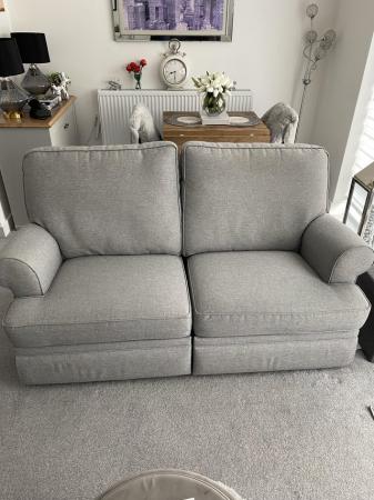 Image 3 of Two Seater M&S Recliner Sofa Light Grey