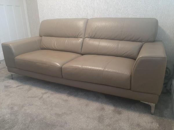 Image 1 of DFS Leather 3 Seater Sofa