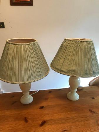 Image 2 of Table lamps cream coloured marble
