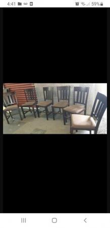 Image 2 of Designer dark wooden dining table and chairs