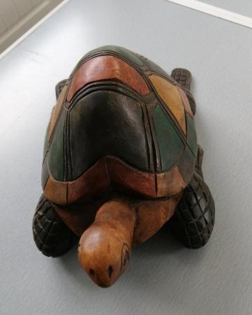 Image 3 of A Fairtrade Wooden Tortoise.Height 7".