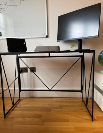 Image 3 of Folding Computer Table, Folding Desk Home Office for Small S