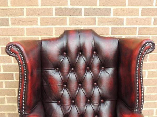Image 12 of Chesterfield Queen Anne Ox Blood Excellent Armchair (UK Deli