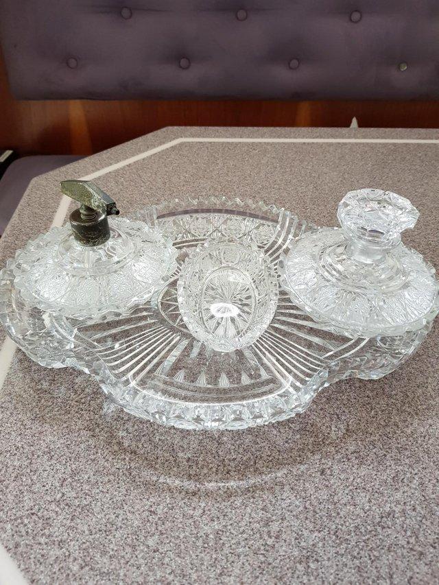 Preview of the first image of Cut Glass Dressing Table Set all original.