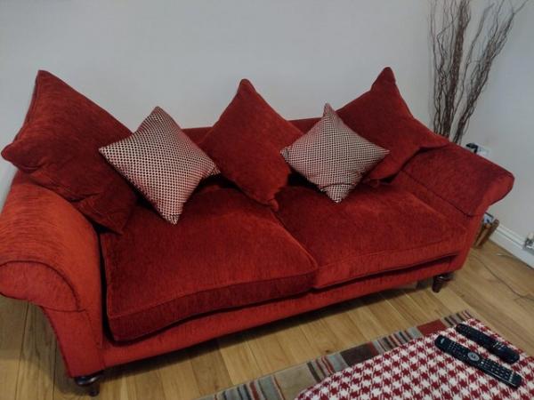 Image 3 of Sofas and Stuff Large Comfortable Red Scatterback Sofa - VGC