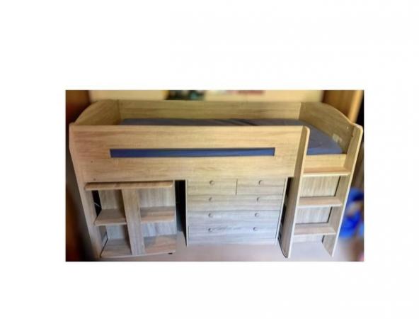 Image 1 of Mid Sleeper Cabin Bed -freestanding drawers, bookcase & desk