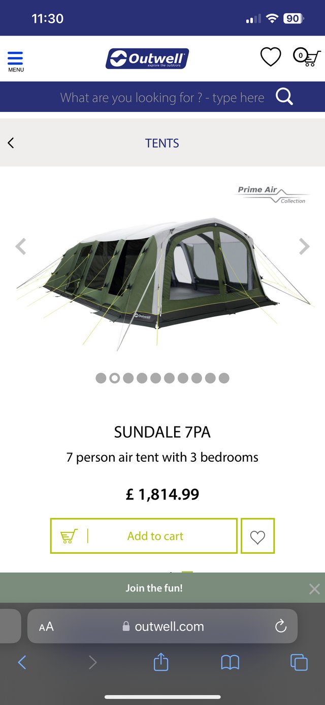Preview of the first image of Sundale 7pa prime air tent.
