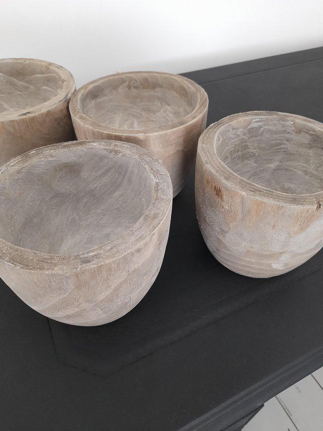 Preview of the first image of 10 handmade rustic wooden Plant Pots.
