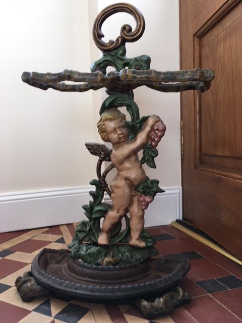 Preview of the first image of Victorian Cherub Umbrella Stand Cast Iron.