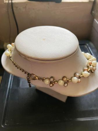 Image 2 of Gold plated Pearl necklace/choker