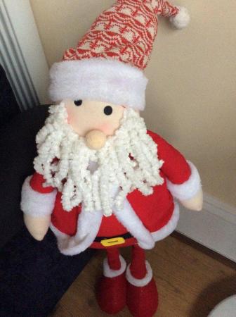 Image 1 of Santa plush freestanding ornament decoration
