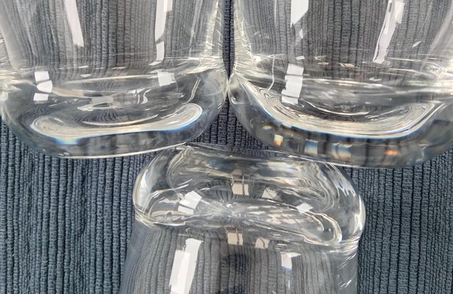 Image 9 of Set of 3 Plain Glass Whiskey Tumblers.  Vintage.