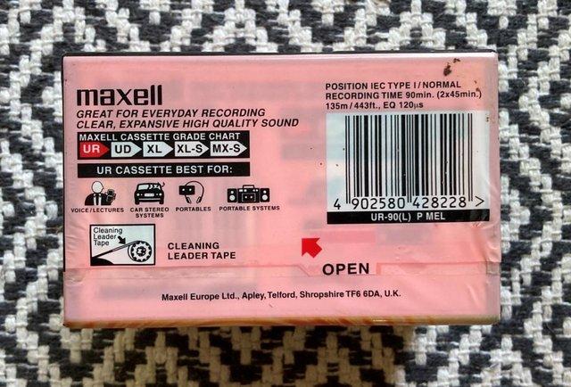 Image 3 of RARE SEALED NOS MAXELL UR90 1980s CASSETTE TAPES 90 HIFI