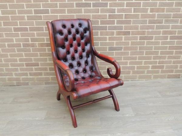 Image 10 of Vintage Chesterfield Slipper Chair with Footstool (UK Delive