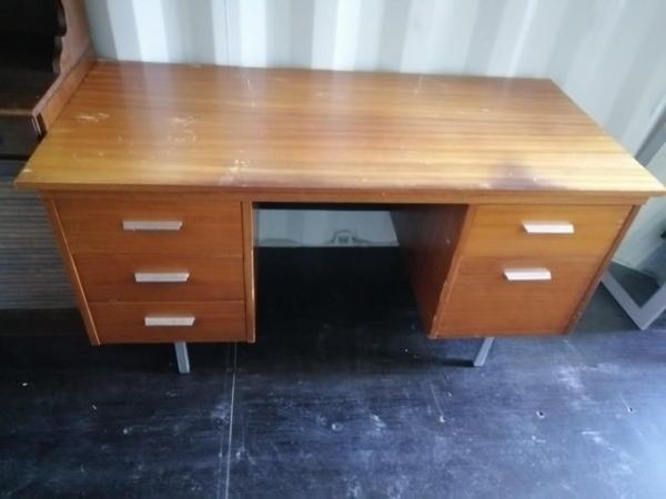 Image 1 of Office Desk with Five Drawers