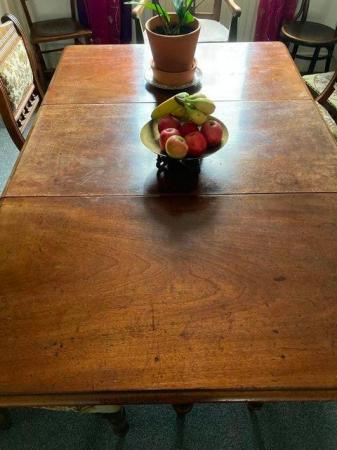 Image 2 of Antique Dining Table Mahogany drop leaves c 1800 REDUCED!