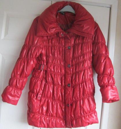 Image 1 of Deep Red quilted Coat with shine, size 12