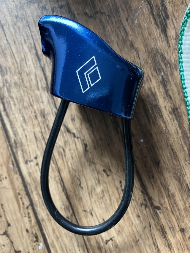 Preview of the first image of Climbing equipment- chalk bag and belay plate.