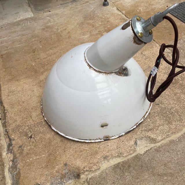 Preview of the first image of Large vintage reclaimed industrial enamel light.