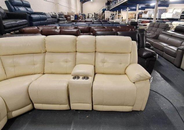 Image 5 of La-z-boy El Paso cream leather electric recliner corner sofa