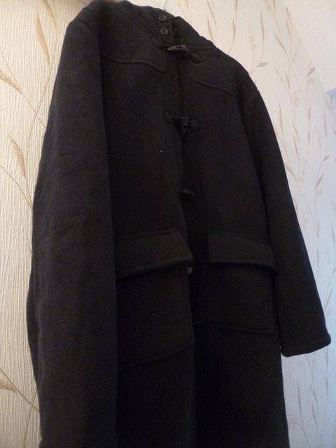 Preview of the first image of MENS BLACK DUFFLE COAT,NEVER WORN,SUPERB QUALITY.