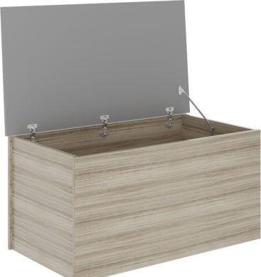 Preview of the first image of Nevada blanket box in grey gloss/light oak.