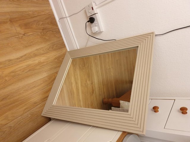 Preview of the first image of Large Hall Room Mirror in Cream Frame.
